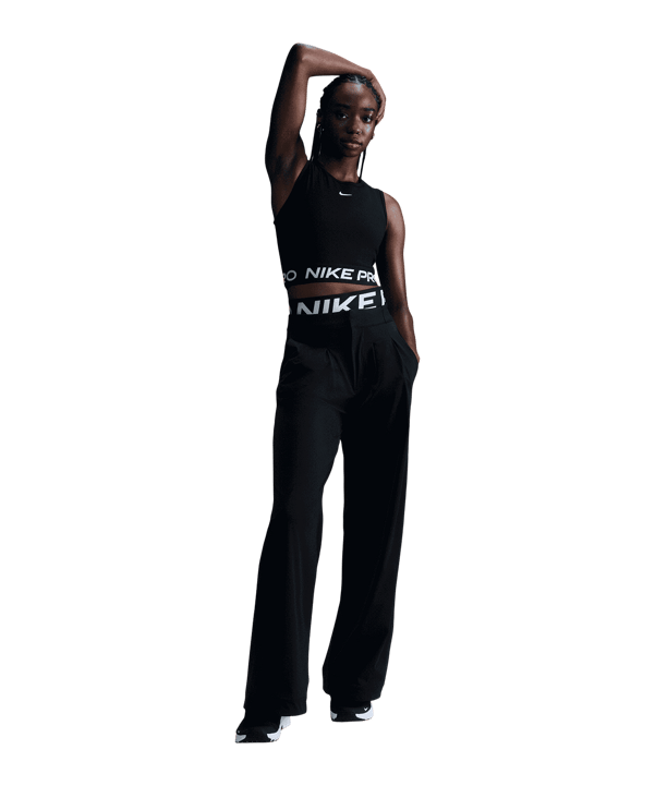 Nike Pro 365 Crop Tanktop Damen Schwarz F010 - schwarz
