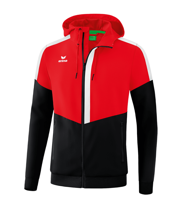 Erima Squad Präsentationsjacke Rot Schwarz - rot
