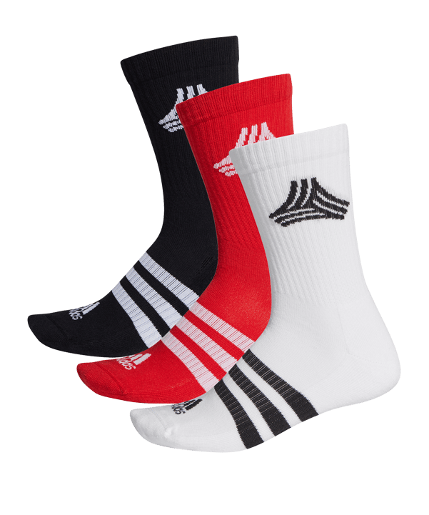adidas FS 3S Crew Socks Socken Weiss Schwarz Rot - weiss