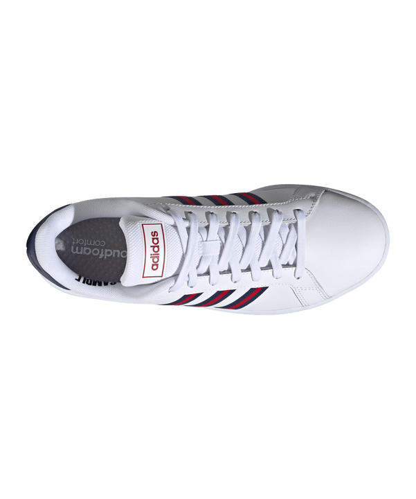 adidas Grand Court Weiss Blau Rot - weiss