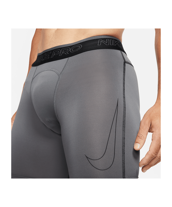 Nike Pro Short Grau Schwarz F068 - grau