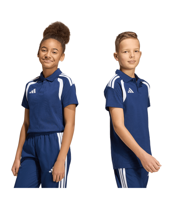 adidas Tiro 26 League Polo Kids Dunkelblau - weiss