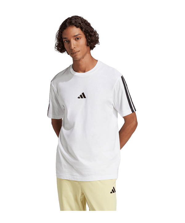 adidas Essentials 3 Stripes T-Shirt Weiß - weiss