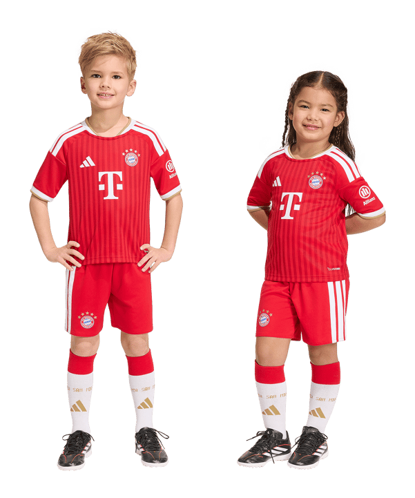 adidas FC Bayern München Trikot Set Home 2026/2027 Kids Rot - rot