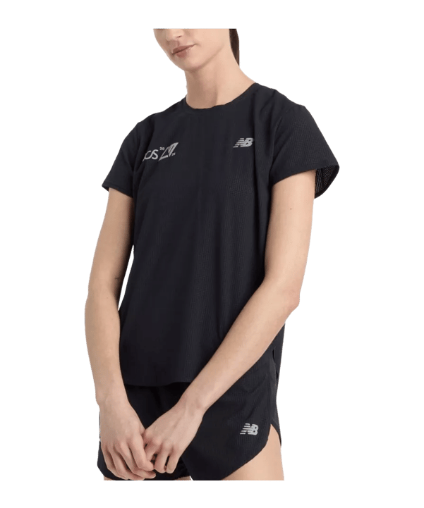 New Balance London Edition Race Day Ultra Light T-Shirt Damen Schwarz - schwarz
