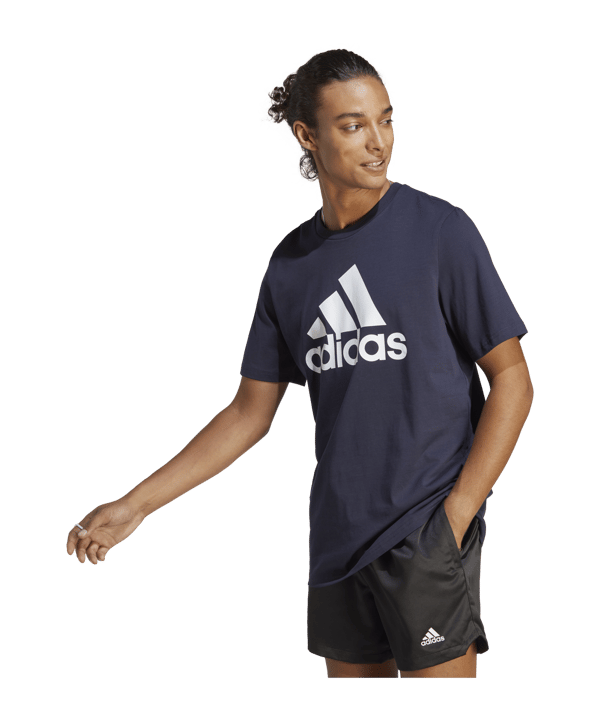adidas Essentials Single Jersey Big Logo Tee Blue - blau
