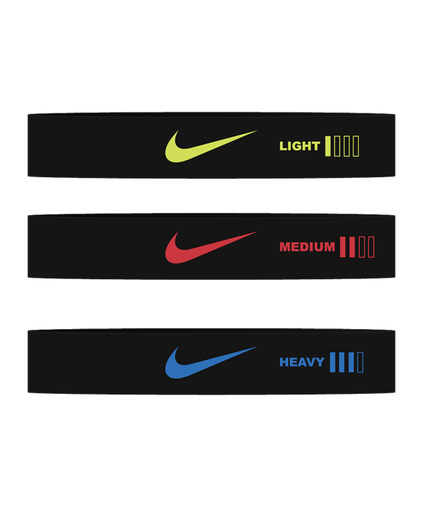 Nike Resistance Bänder Mini 3er Pack Schwarz F013 - schwarz