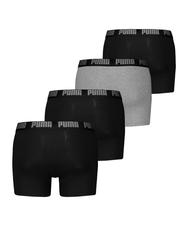 PUMA Everyday Boxer 4er Pack Schwarz Grau F002 - schwarz