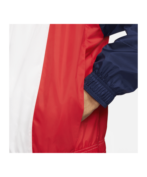 Jordan X PSG Nylon Kapuzenjacke Weiss Blau F100 - weiss