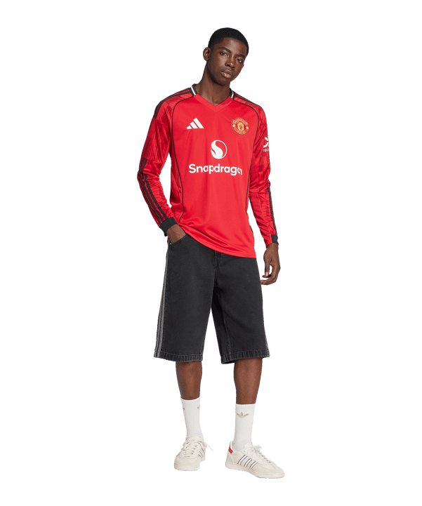 adidas Manchester United Longsleeve Trikot Home 2025/2026 Rot - rot