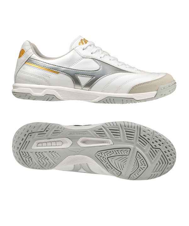 Mizuno Morelia Sala Classic IN Halle Weiss F03 - weiss