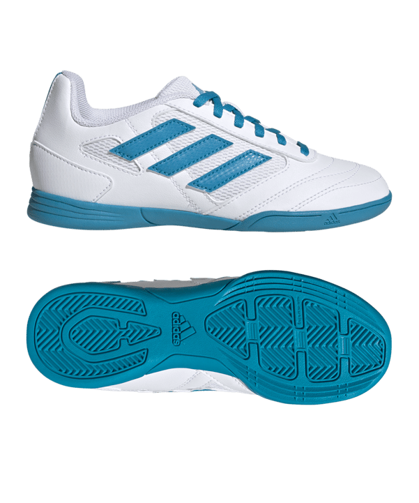 adidas Super Sala 2 Halle Kids Weiss Blau - weiss