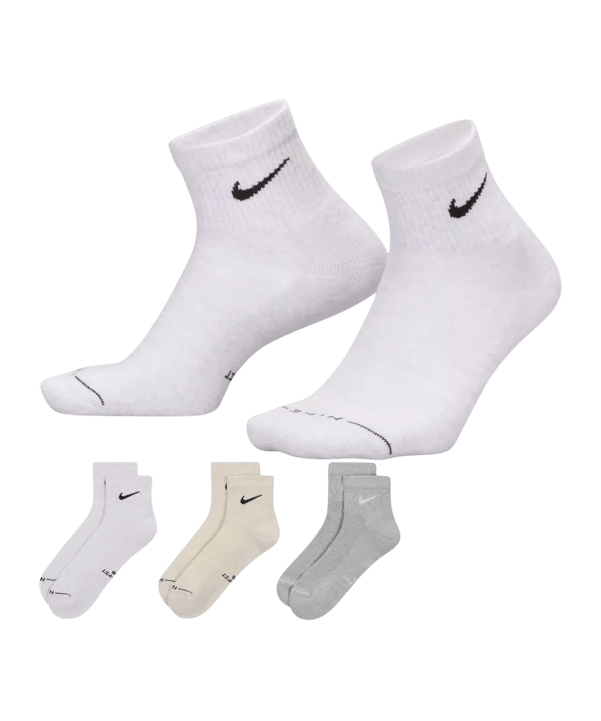 Nike Everyday Elevated Ankle 3er Pack Sokken Veelkleurig K904 - meerkleurig