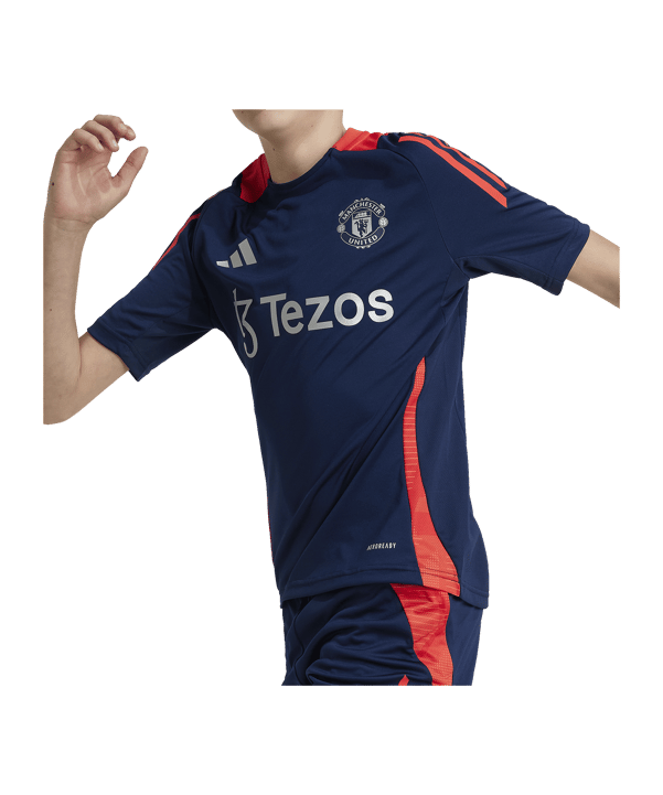 adidas Manchester United Trainingsshirt Kids Blau - blau