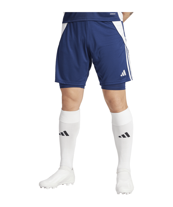 adidas Tiro 24 Training 2in1 Short Blau Weiss - blau