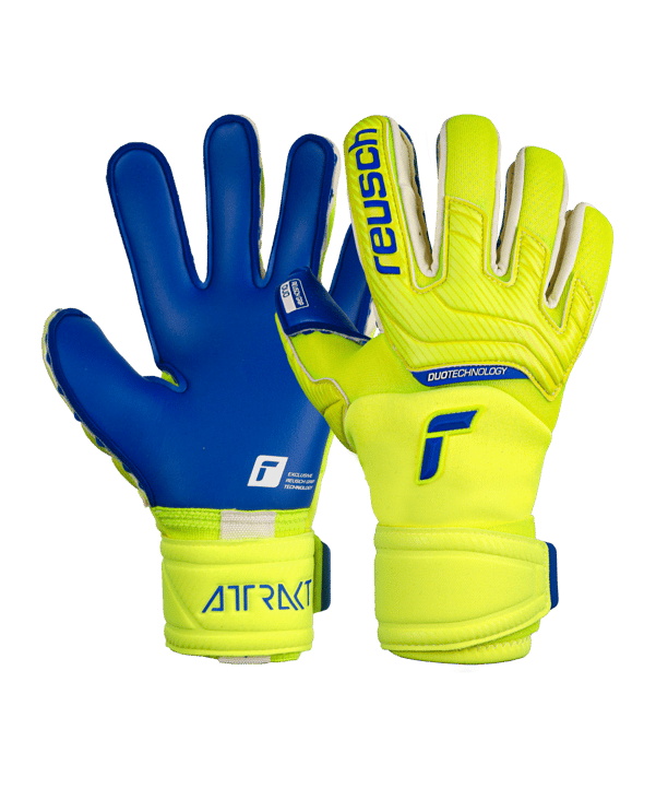 Reusch Attrakt Duo Torwarthandschuhe Gelb Blau F2199 - gelb