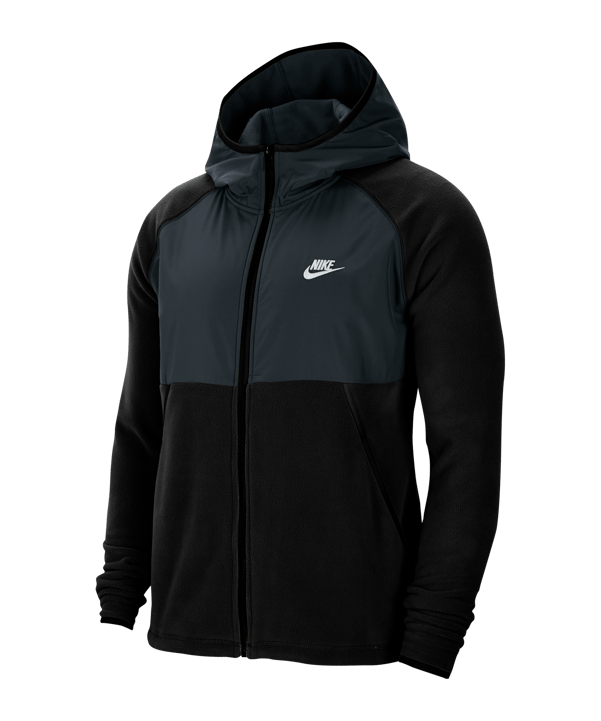 Nike Fleece Winter Kapuzenjacke Schwarz F010 - schwarz