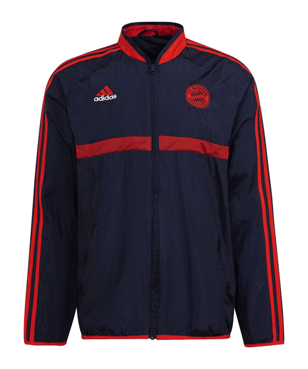adidas FC Bayern München Icon Woven Jacke Blau - blau
