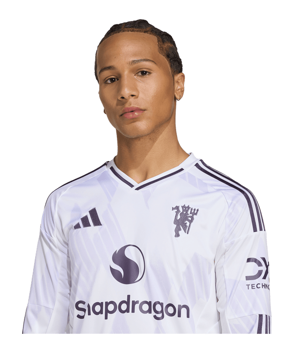 adidas Manchester United Longsleeve Trikot Away 2025/2026 Weiß - weiss