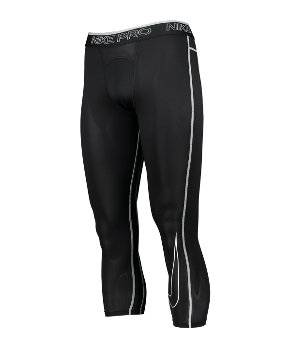 Nike Pro Dri-FIT 3/4 Tight Schwarz Weiss F011