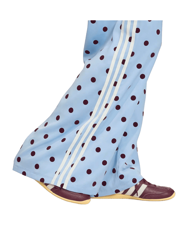 adidas Originals Satin Polka Dots Wide Leg Hose Damen Blau