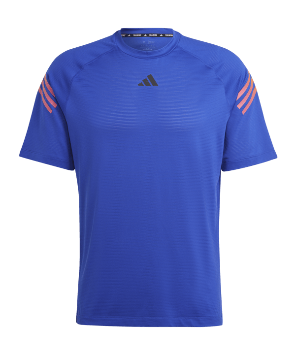 adidas 3-Stripes T-Shirt Blau Pink Gelb - blau