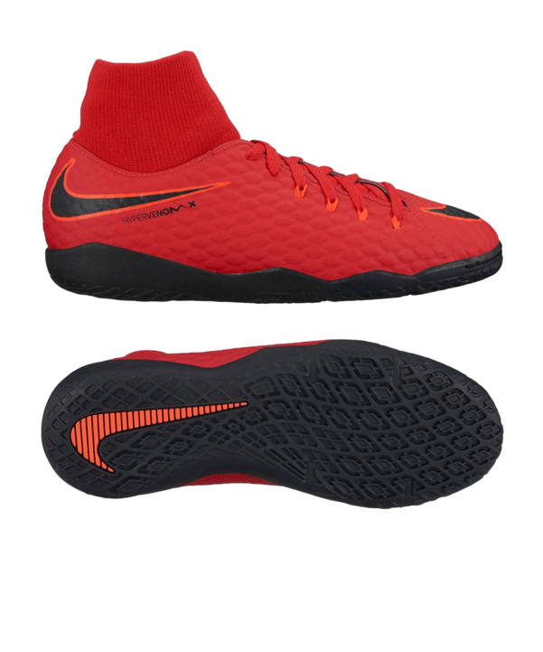 Nike Jr Hypervenom Phelon III DF IC Kids Rot F616 - rot