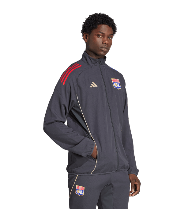 adidas Olympique Lyon Präsentationsjacke Grau - grau
