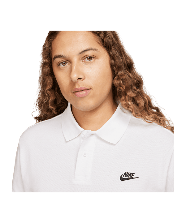 Nike Club Poloshirt Weiss Schwarz F100 - weiss