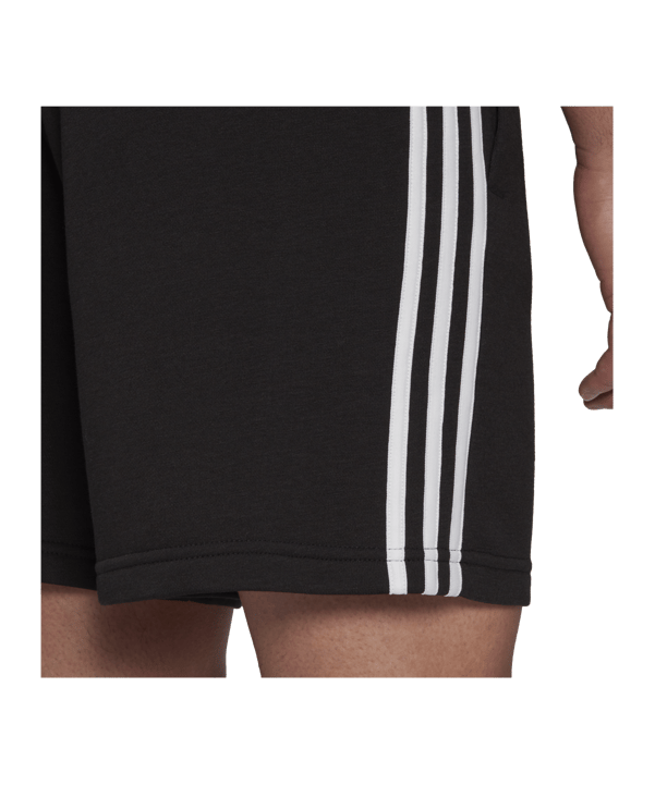 adidas Essentials 3 Stripes Short Schwarz Weiss - schwarz