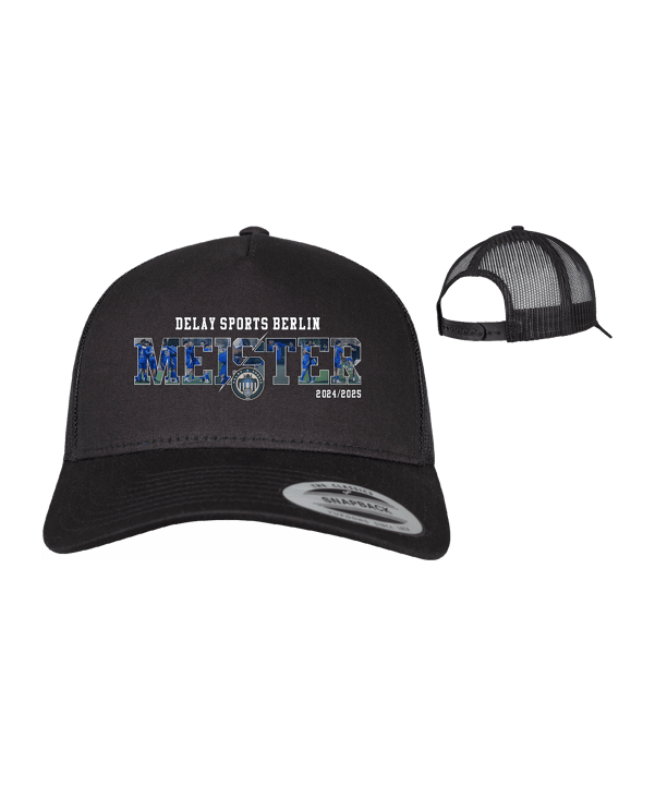 Delay Sports Kreisliga A Meister Retro Trucker Cap Schwarz - schwarz