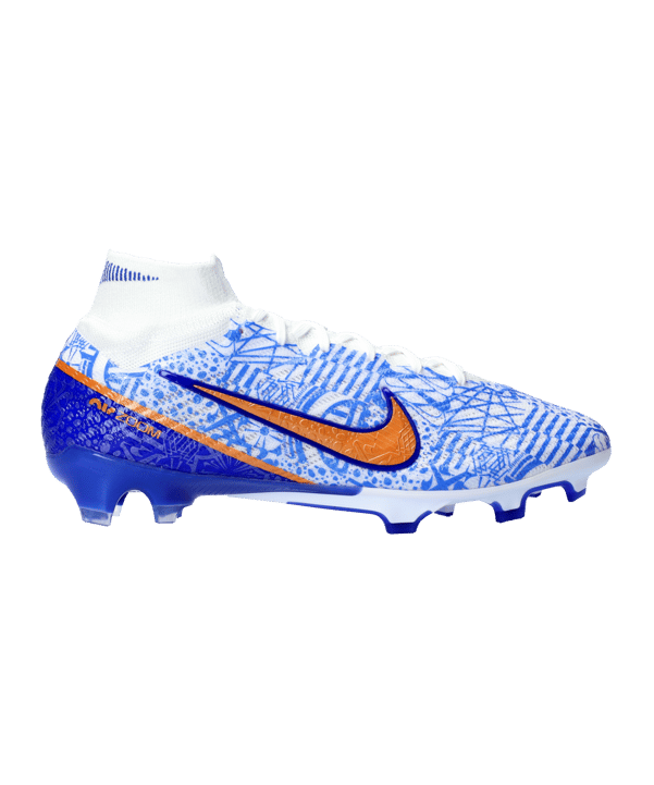 Nike Air Zoom Mercurial Superfly IX Elite CR7 FG Weiss Blau Gold F182 - weiss