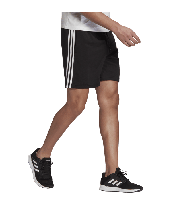 adidas Essentials 3 Stripes Short Schwarz Weiss - schwarz