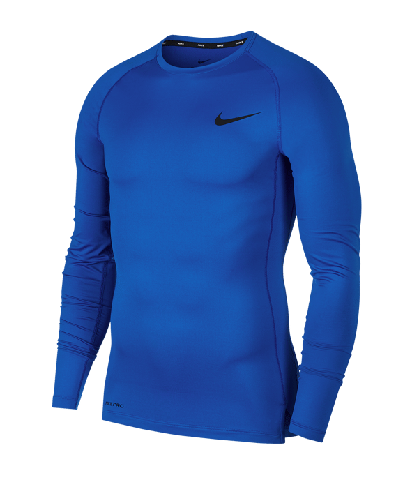 Nike Pro Langarmshirt Blau F480 - blau