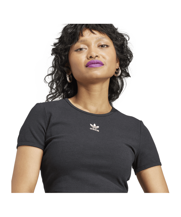 adidas Originals RIB T-Shirt Damen Schwarz - schwarz