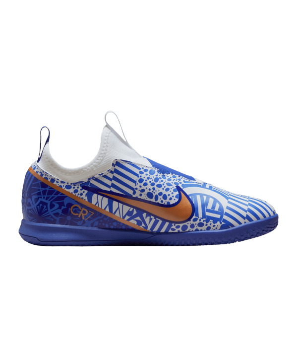 Nike Jr Air Zoom Mercurial Vapor XV Academy CR7 IC Halle Kids Weiss Kupfer F182 - weiss