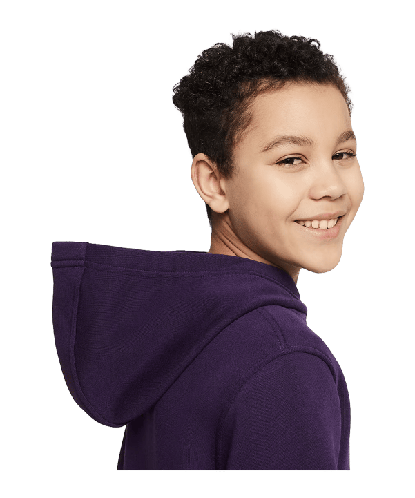 Nike Club Fleece Hoody Kids Lila F585 - lila
