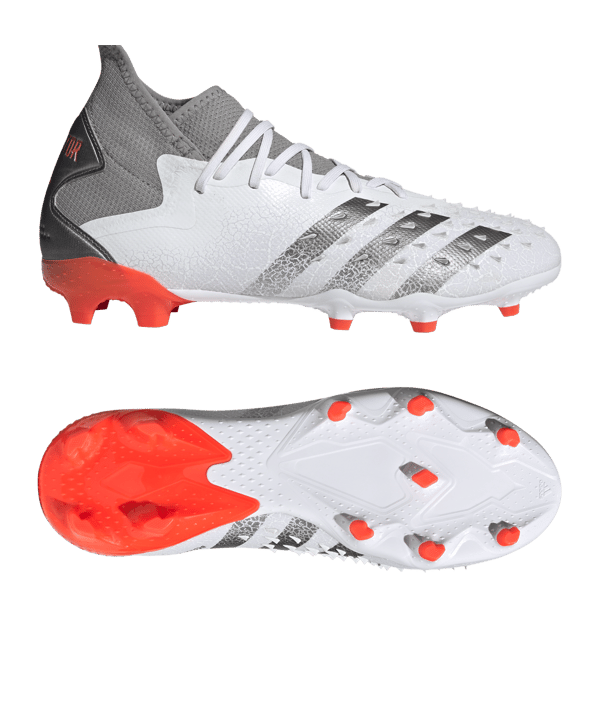 adidas Predator FREAK.2 FG White Spark Weiss Grau Rot - weiss
