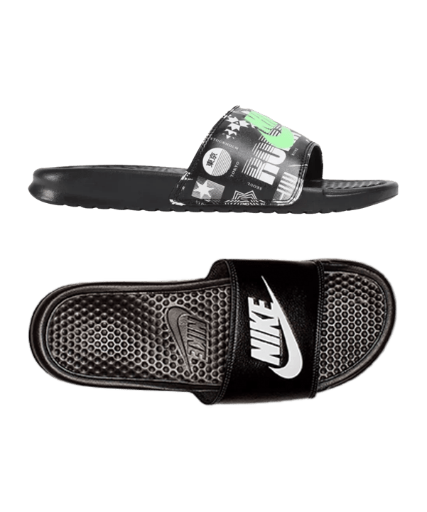 Nike Benassi JDI Print Badelatschen Schwarz F042 - schwarz
