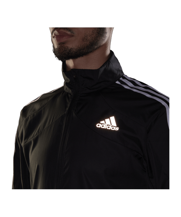 adidas Marathon Jacke Running Schwarz Weiss - schwarz