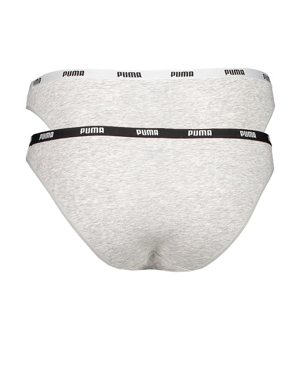 PUMA Iconic Bikini Slip 2er Pack Damen Grau F328 - grau