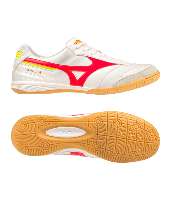 Mizuno Morelia Sala Elite IN Halle Release Weiss Rot Gelb F64 - weiss