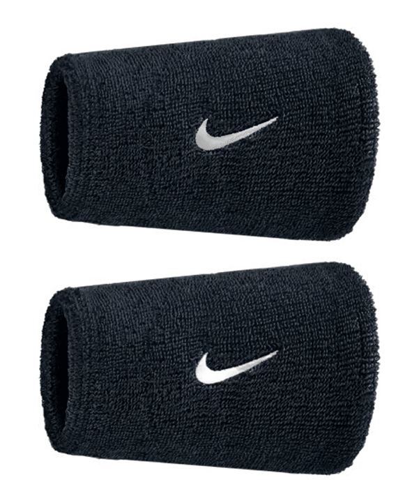 Nike Swoosh Classic Doublewide 2Pk Polsino Nero C010 - nero