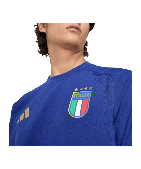 adidas Italien Tiro Travel T-Shirt Blau - blau