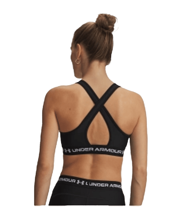 Under Armour Crossback Mid Sport-BH Damen Schwarz F011 - schwarz