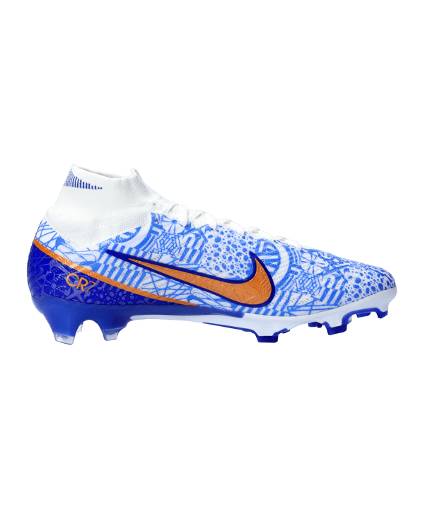 Nike Air Zoom Mercurial Superfly IX Elite CR7 FG Weiss Blau Gold F182 - weiss