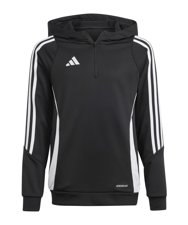 adidas Tiro 24 Hoody Kids Schwarz Weiss - schwarz