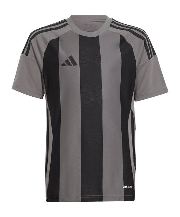 adidas Striped 24 Trikot Kids Grau Schwarz - grau