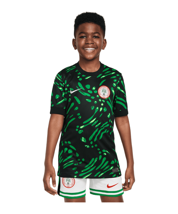 Nike Nigeria Trikot Away 2024 Kids Schwarz F010 - grau