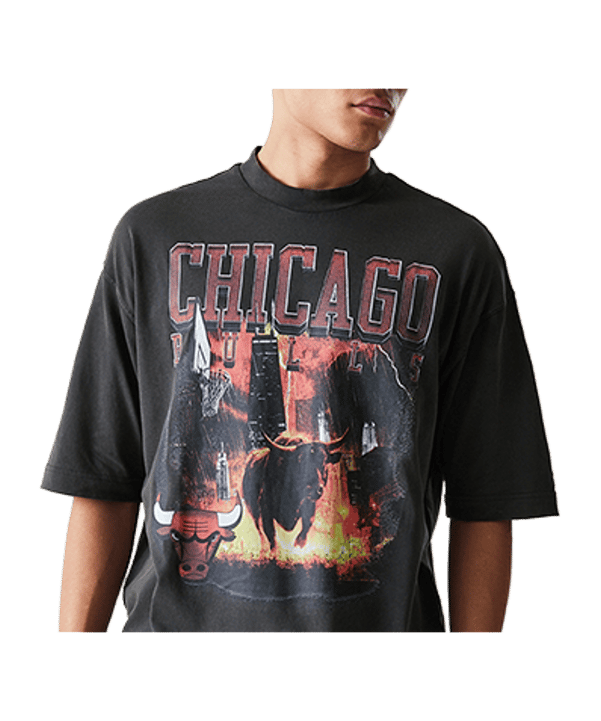 New Era NBA Washed Graphic Chicago Bulls T-Shirt Grau - grau